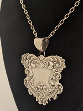 HUGE 2" VERY HEAVY 32 GRMS ,STERLING,925,NECKLACE,Victorian Revival / Baroque,