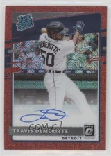 2020 Panini Donruss Optic Red Mojo Prizm 68/99 Travis Demeritte #RRS-TD Auto nd3