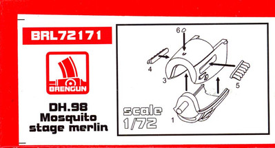 Brengun Models 1/72 DH.98 MOSQUITO 2-STAGE SUPERCHARGER MERLIN NACELLES