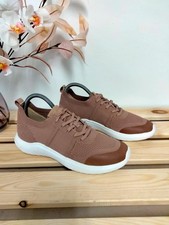 Women's Clarks dusky pink textile lace up casual trainers sneakers shoes UK 5D