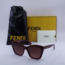 New Fendi FE40151I 66F Shiny Red/Brown Gradient 55-17-145 Sunglasses