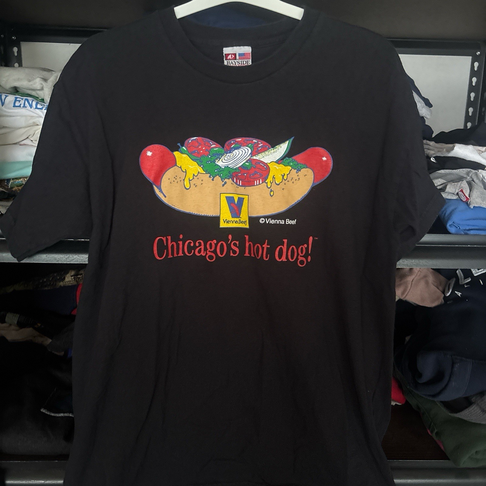 Rare Vintage Vienna Beef Chicago’s Hot Dog T-Shirt - Size X Large - Bayside