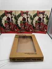 HARLEY DAVIDSON CHRISTMAS CARDS (3) 2014Santa Wreath Holiday