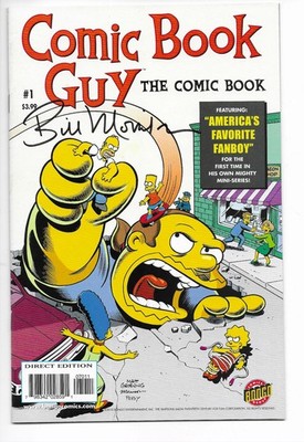 Comic Book Guy: the Comic Book #1 VF SIGNED BILL MORRIOSON (Bongo 2010) HTF