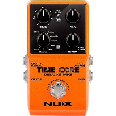 NUX Time Core Deluxe MKII Delays, Phrase Looper, Tap Tempo Effects Pedal Orange