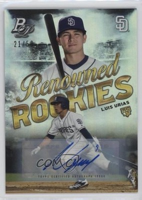 2019 Bowman Platinum Wal-Mart Renowned Rookies 21/50 Luis Urias Auto RC 5w7