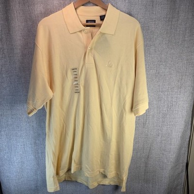 IZOD Polo Short Sleeve Shirt Men s Large Silk Wash 100% Cotton Yellow NWT Preppy
