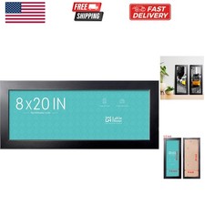 8x20 Picture Frame Black, Panoramic Picture Frame for Wall Decoration, Classi...