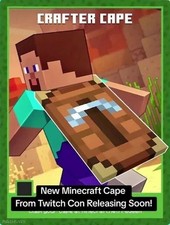 Minecraft Crafter Cape Code - TwitchCon Rotterdam 2026 exclusivo Java y Bedrock