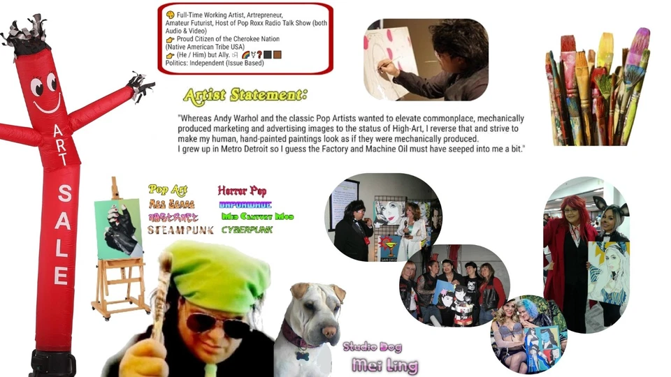 ‘Beatnik Betty' | Painting on Canvas, Pop Art, MCM Midecentury Modern - Image 4 of 4