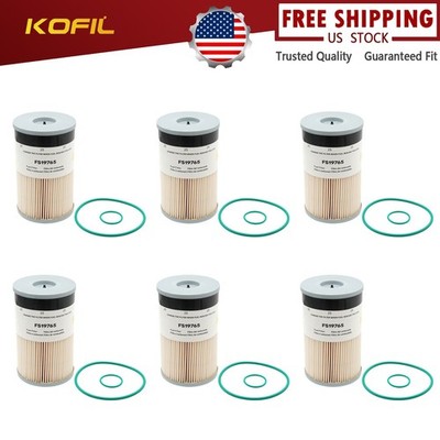 6PCS FS19765 Fuel Water Separator Filters Fit For Cummins ISX Paccar MX FS19763