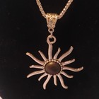 Silver Tone Sun Pendant Chain Necklace, Adjustable, Lobster Clasp — photo 4