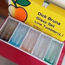 Dick Bruna Miffy Glass 5pcs set 13.5x7cm/5.31x2.75" Line Tumbler L Dick Bruna