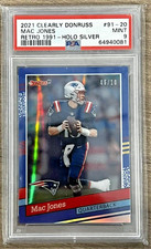 2021 PANINI CLEARLY DONRUSS MAC JONES RETRO ROOKIE 1991 HOLO SILVER 06/10 PSA 9