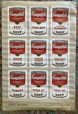 #ad 2009 Andy Warhol Vintage Soup Cans Art Print Poster Campell’s 1968 $799.95