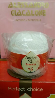 Anchor Freccia Gomitolo Di Cotone 100% | 200 Grammi | Colore Bianco 7901 | Per Uncinetto E Lavori A Maglia