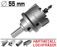 Hartmetall Flachschnitt Loch Fräser Eisen Metall Stahl Edelstahl Lochsäge Ø 55mm