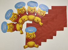 Disney 6 Stück Winnie Pooh Einladungskarten mit Umschlägen Party Geburtstag