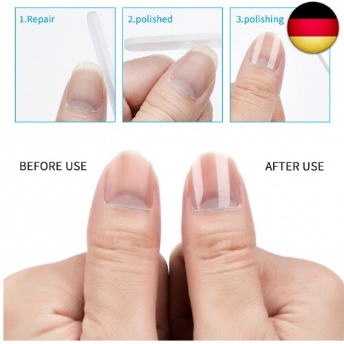 6 Stück Glas-Nagelfeile mit Etui, professionelle Kristall-Nagelfeile, - Bild 5 von 7
