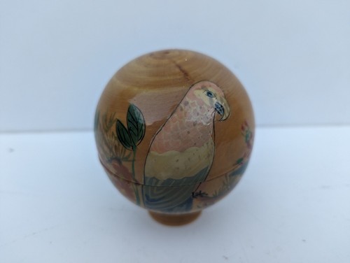 Vintage Handcrafted Nesting Balls Russian Doll Style Birds Flowers Nature - Picture 15 of 17