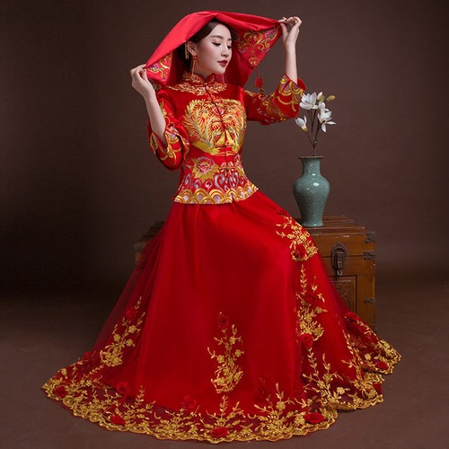 Women Two Pieces Embroidery Cheongsam 