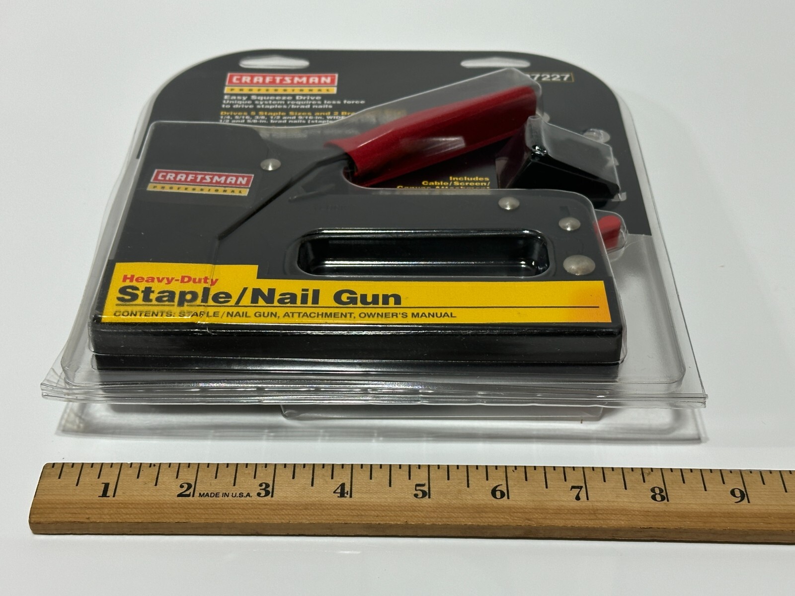 NOS Craftsman USA 27227 Professional Easy Squeeze Heavy Duty Stapler Nail Gun