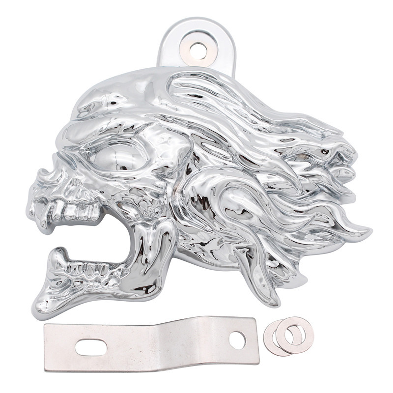 Black Skull Horn Cover in Show for Harley Davidson 1992 and up All V