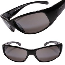 Motorcycle Riding Biker Outdoor Shield Wraparound Shape Black Sport Sunglasses
