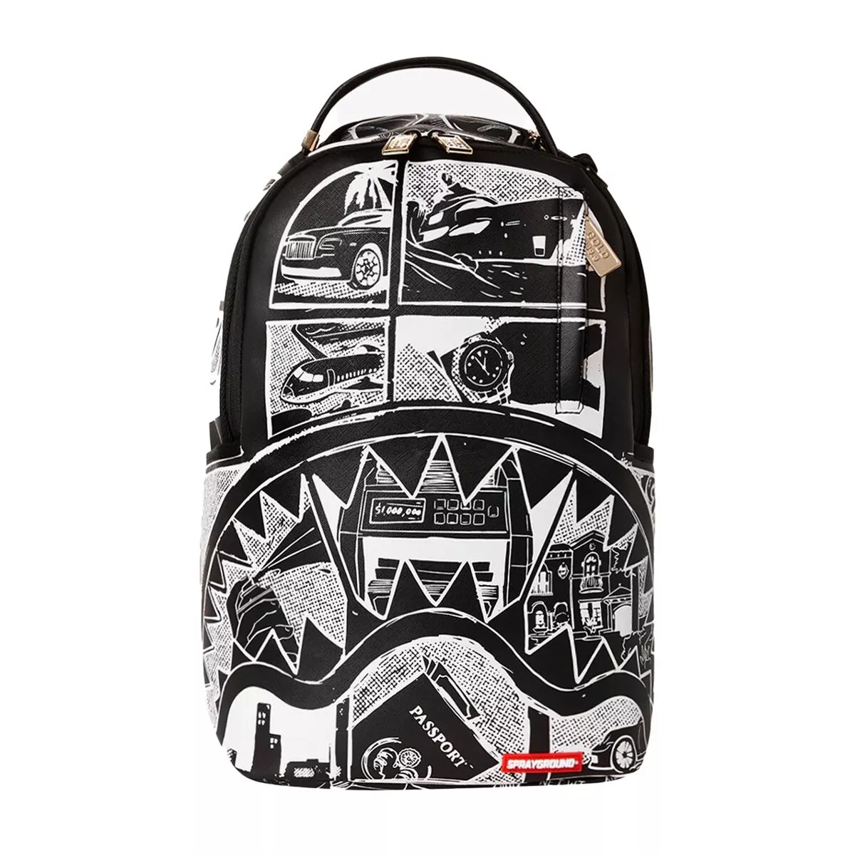 Sprayground Couture Bear White & Grey Backpack