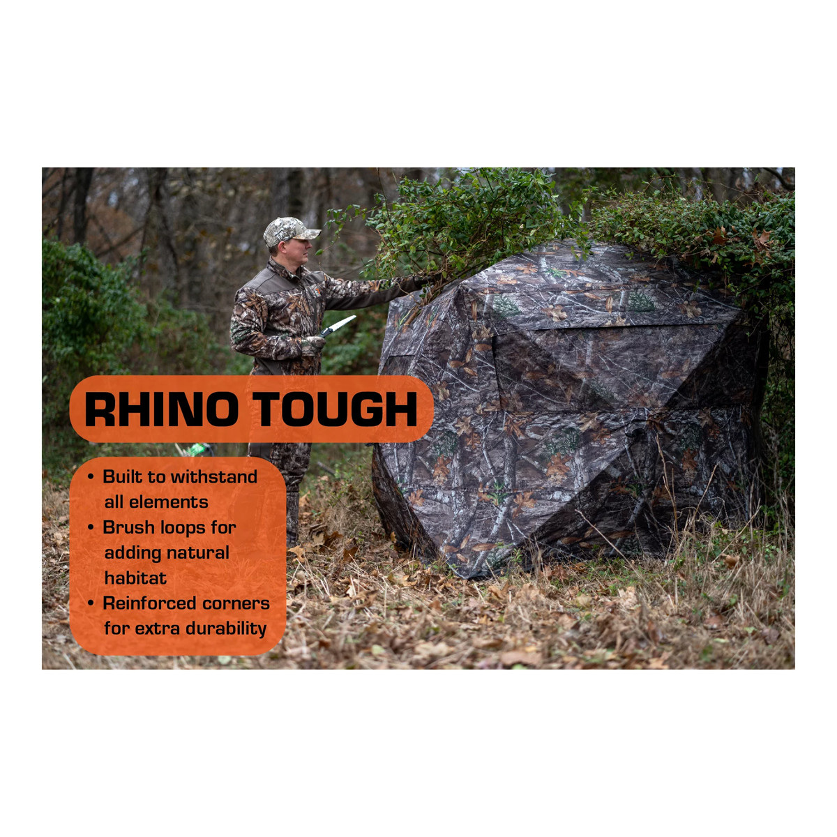 Rhino Blinds - R200 Realtree Edge Camo Ground Blind, 3 Person