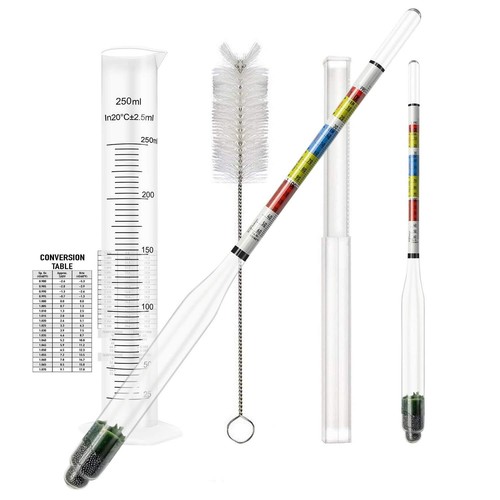 Triple Scale Alcohol Hydrometer(2 Pcs)and Test Jar For Home Brew, Wine, Beer, Me
