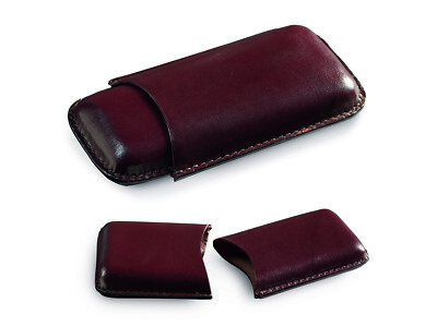 Cigars Case For 2 Robusto By Egoist In Smooth Brown Leather JK08009