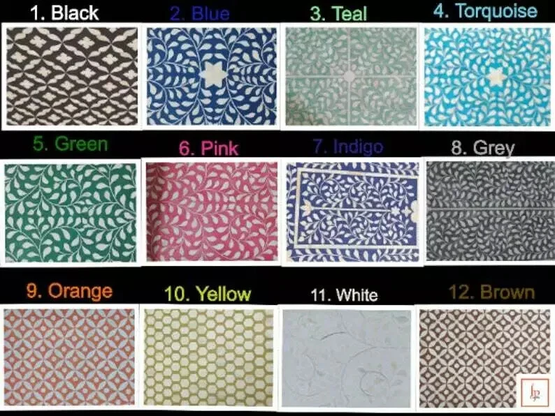 Bandeja para servir personalizada con incrustación de hueso hecha a mano para decoración, bandeja para boda, bandeja Foto 4 de 4