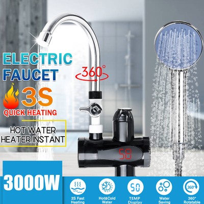 110V Electric Instant Hot Water Heater Faucet Tankless Shower Boiler +Show  Head | eBay