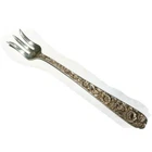 S Kirk & Sons Sterling Silver REPOUSSE Seafood Cocktail Fork 5 1/4" Long Stieff