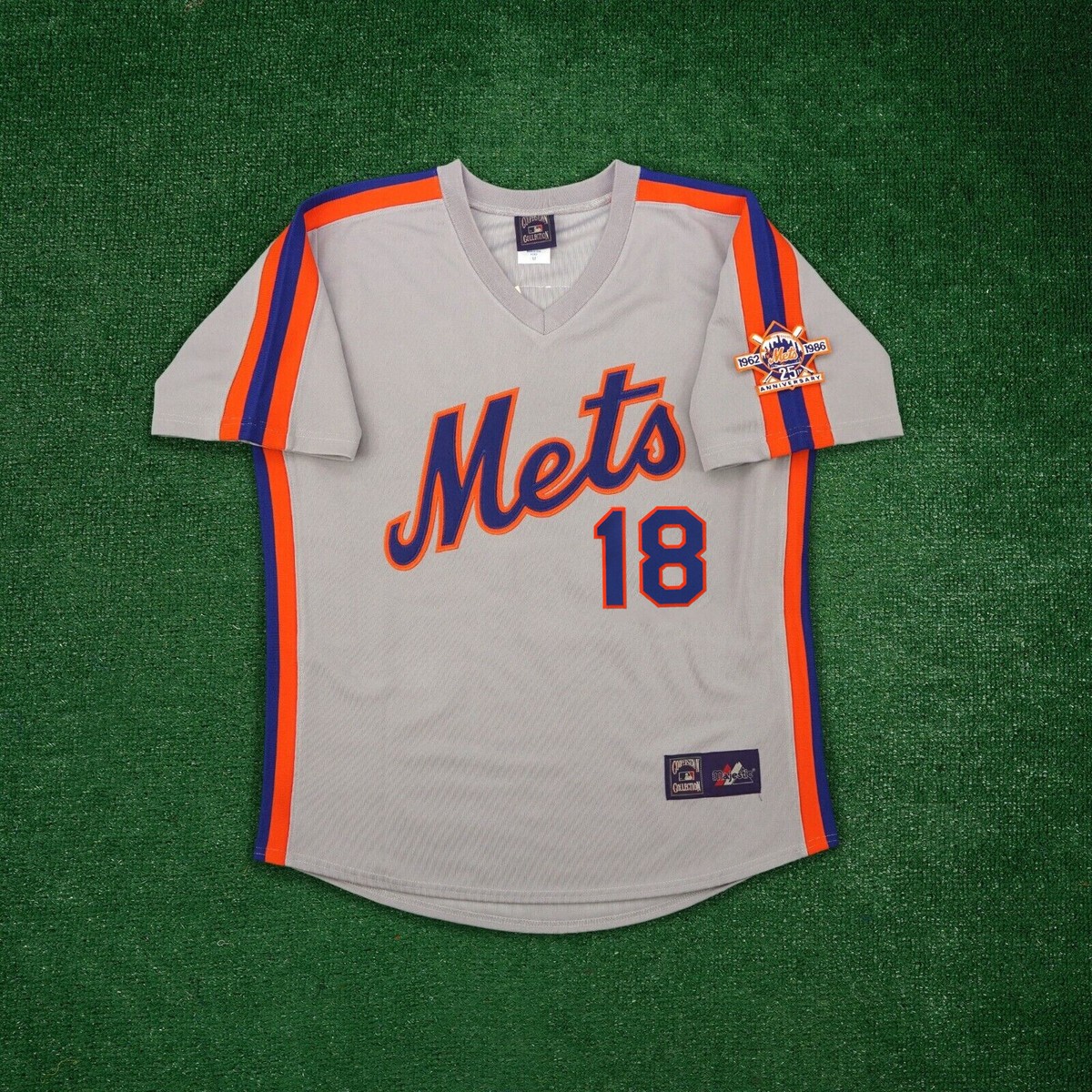 Darryl Strawberry 1986 New York Mets Grey Road Cooperstown Jersey