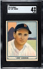 1941 Play Ball #15 Joe Cronin (HOF) Boston Red Sox SGC 4 VG-EX Awesome Card!