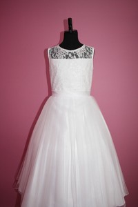 white flower girl dress size 16