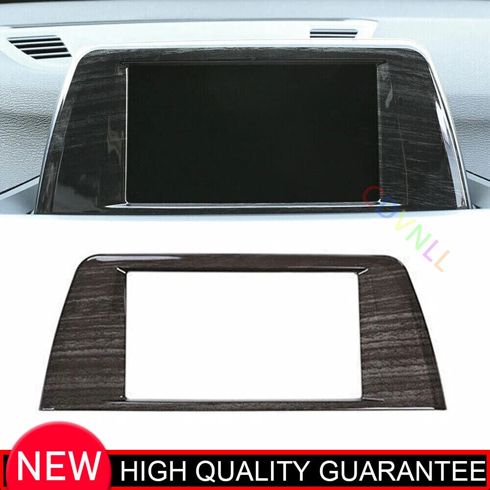 For BMW X1 F48 2016-2021 Black Wood Grain GPS Navigation Cover Frame Decor Trim