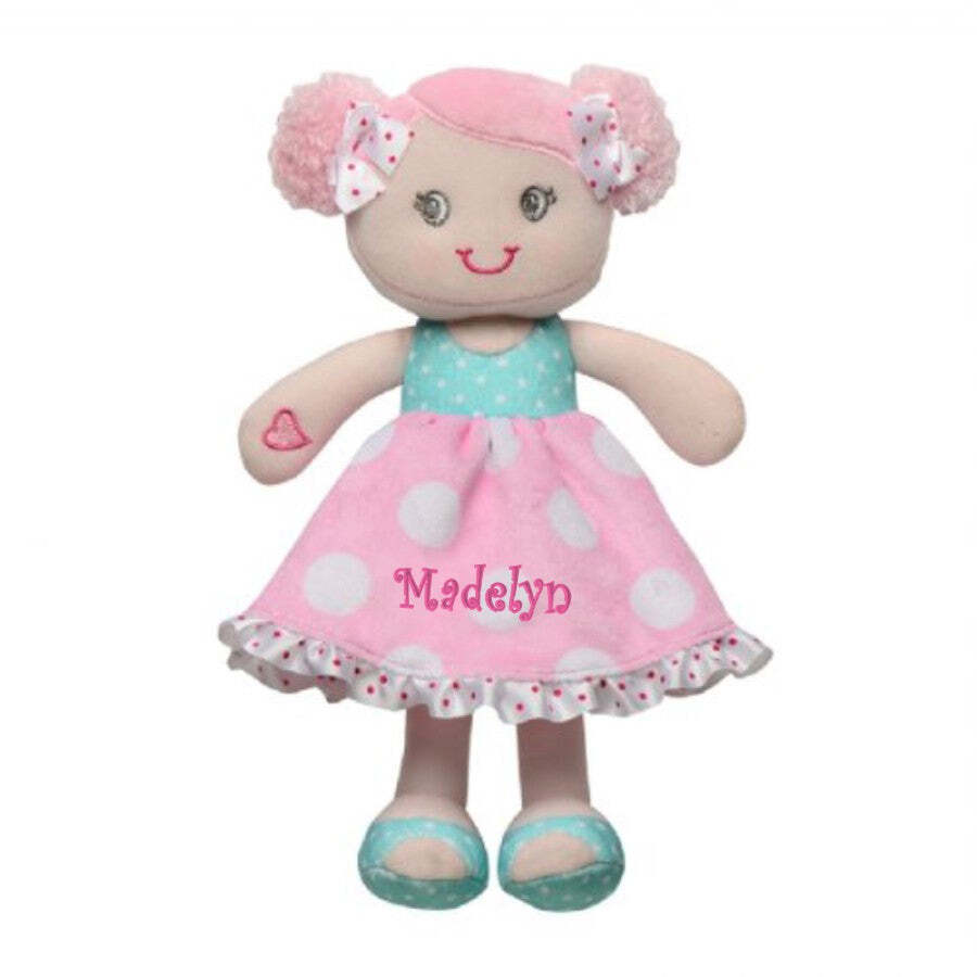 Personalized Hearts & Bows Snuggle Doll - 11 inch