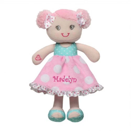 Personalized Hearts & Bows Snuggle Doll - 11 inch