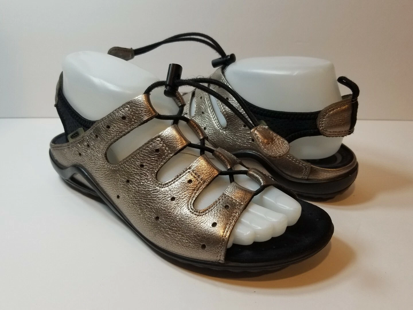 sandali slip on ecco oro ottone metallizzato taglia 37