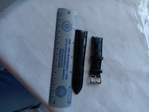 Top quality genuine leather 21mm watch strap, tang buckle with spring bars, A9 - Picture 2 of 4