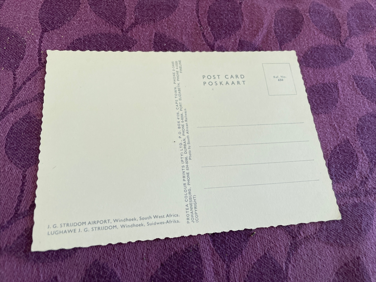 1967 South Af. Airways viscount at Windhoek S. Af. airport cont/l