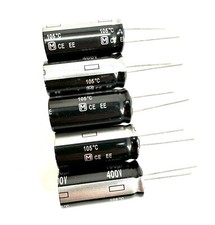 EEUEE2G101 Panasonic Capacitor, Alum Electrolytic, Cap 100 uF  Lot of 5 NEW 