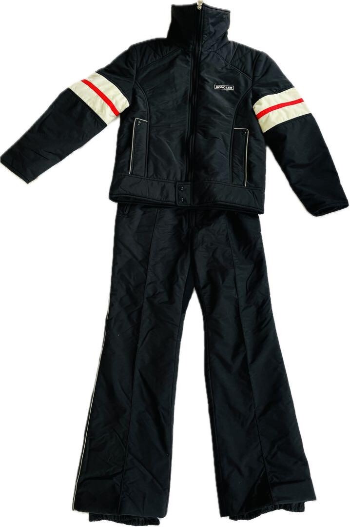 Moncler ASICS Skiwear Size Lady's L Black & White Jacket & Pants Set Rare JPN