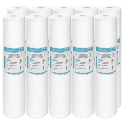 20 Micron 20''x4.5'' Big Blue String Wound Sediment Water Filter for SimPure DB20P