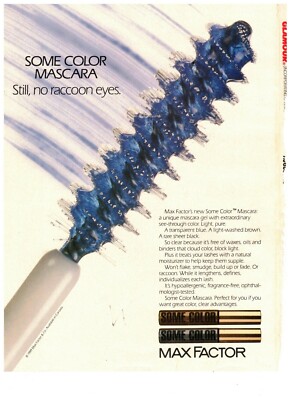 Max Factor Some Color Mascara Vintage 1990 Print Ad