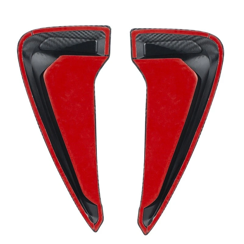 Universal Carbon Fiber Car Side Fender Shark Air Vent Decor Wing Cover Trim - Image 3 of 4