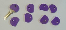 LOT OF EIGHT PURPLE COLOR KEY IDENTIFIER CAPS IDENTIFICATION FOR KEYS